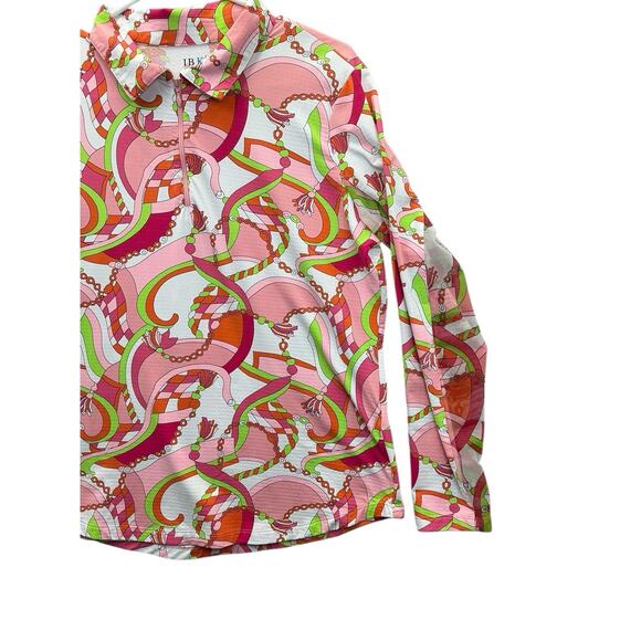 Ibkul Golf Shirt Womens Quarter Zip Long Sleeve Mesh Athletic Outdoor Sz. L - Picture 3 of 10